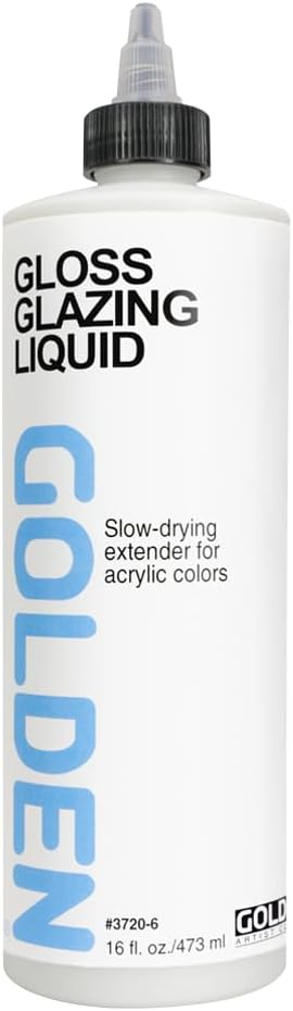 Gloss Glazing Liquid, 16 fl. oz. Bottle, Professional Acrylic Medium, Transparent