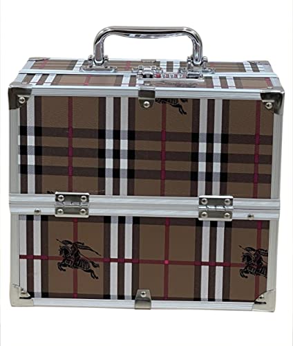 Image of Adson Professional Beauty Women's Makeup Bag, Cosmetic Box, Vanity Case /Box, Trousseau Box, Bridal Jewellery Organiser (Brown)