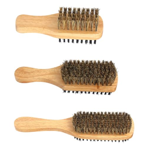 MUSISALY Unit Kit 3pcs Double-sided Mustache Brush for Men Barber Beard Shampoo Brush Beard Grooming Tool Salon Brush Male Care Supply
