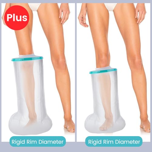CIVJET Cast Covers for Shower Leg, Waterproof Cast Cover for Showering, Cast Protector for Shower Leg Adult, Shower Boots for Foot after Surgery, Knee, Ankle, Foot (Diameter - 9.8\") Extra Large