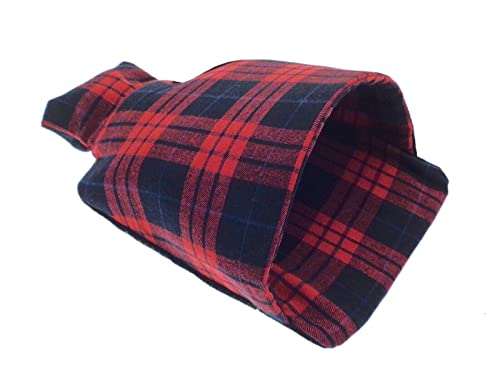 Heated Foot Warmers Hot Water Bottle (Red Tartan - Fleece)