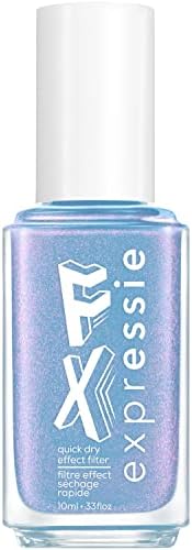 essie Expressie FX Filter Quick-Dry Vegan Nail Polish, Frosty Blue Top Coat, Immaterial Frost, 0.33 fl oz