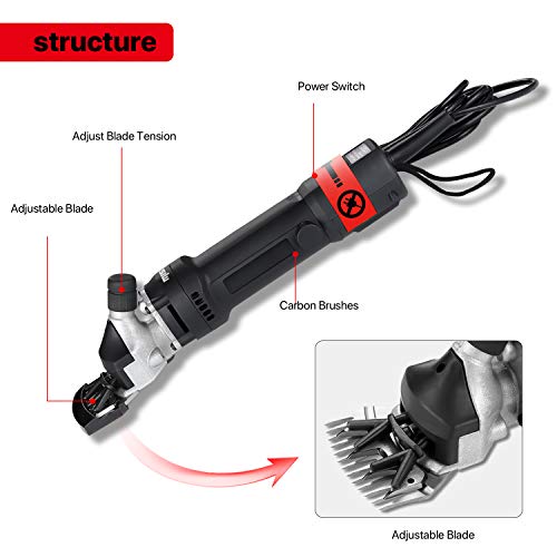 Missyee Sheep Shears, Sheep Clippers Electric Goat Shears, Portable Electric Sheep Shears For Sheep Goat Llama Horse And Other Fur Livestock Support Heavy Duty Shearing Work 320 Watts (Brown) #TOP2