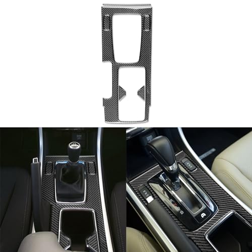 NVCNX Real Premium Carbon Fiber Compatible with Honda 9th Gen Accord 2013 2014 2015 2016 2017 SE LX Sport EX EX-L Touring Hybrid Accessories Car Center Console Gear Shift Panel Cover Interior Trim