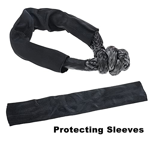 Patioer Recovery Ring 41000Lbs & 1/2" Soft Shackle, Towing Winch Snatch Recovery Ring Kit For Atv Utv Suv Truck Off-Road Recovery (Red Ring, Black Shackle) #TOP3