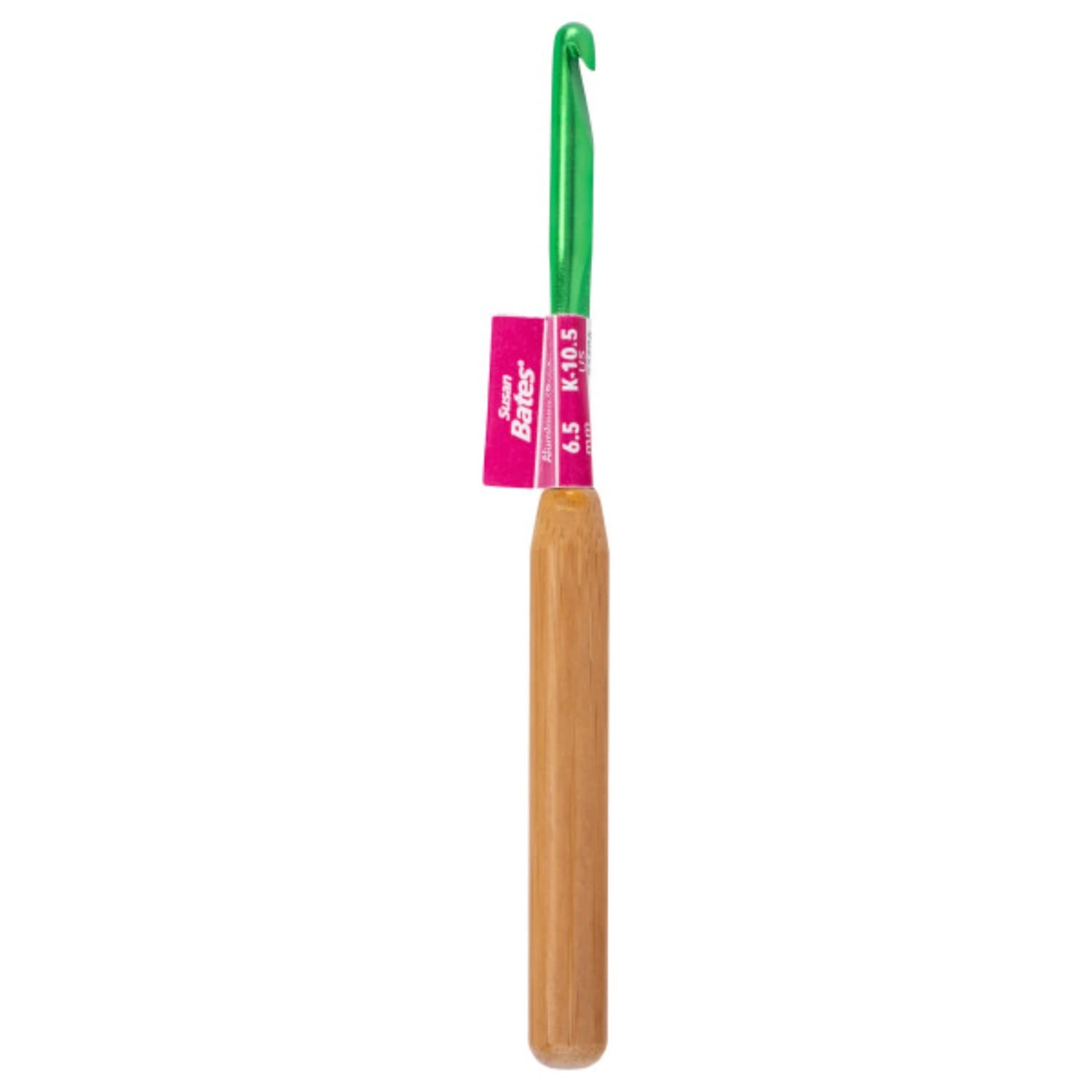 Susan Bates Silvalume Bamboo Handle Aluminum Crochet Hook-Size K10.5/6.5mm