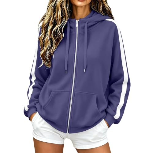 Image of Zip up Hoodies for Women UK Oversized Zipped Hoodie with Pockets