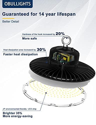 Super Bright 300W Led High Bay Light, 43500Lm Led Ufo Light Fixture [1200W Mh/Hps Equiv.] 5000K With 0-10V Dimmable Ul Listed For Warehouse Shop Factory Barn Garage Commercial Applications Ac100-277V #TOP1