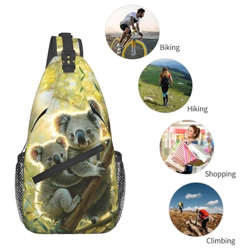 Mochila Pequeña Unisex Sling con Estampado de Hojas Koala miniatura 6