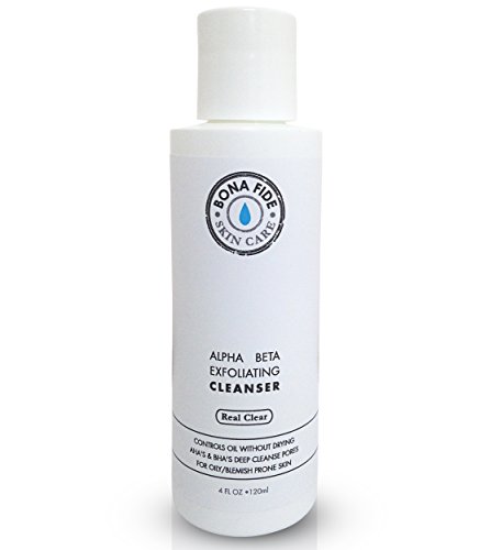 AHA BHA Exfoliating Cleanser with Glycolic Acid Salicylic Acid and Lactic Acid Best Acne Cleanser for Oily Skin