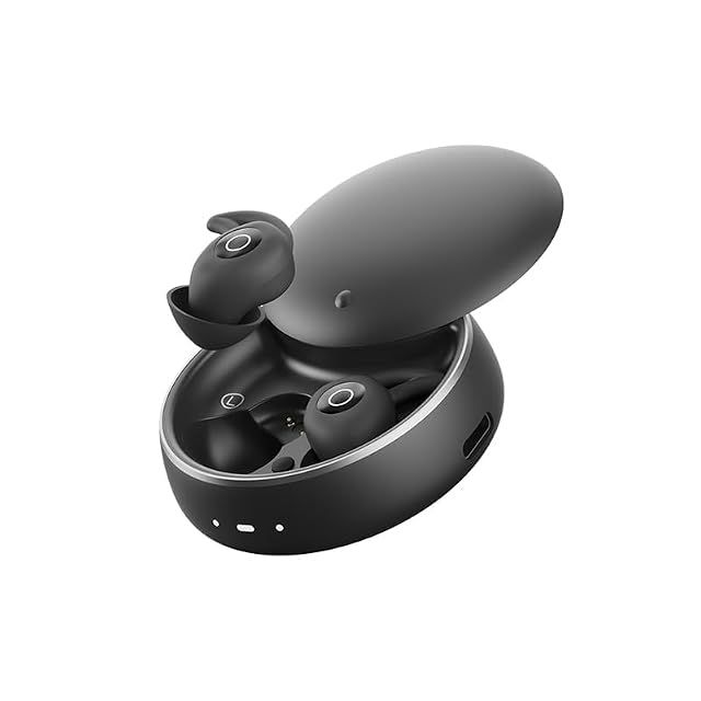 Invisible Sleep Headphones Noise Blocking Sleep Earbuds Compact Design for Side Sleepers Immersive Audio Spatialized Sound Black