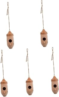 YARNOW 5pcs Hummingbird Bird Feeder Bird Feeder Hanging Outdoor Solar Lights Decorative Wooden Decor Wood Wild Bird Feeder Wild Bird Feeding Tray Wooden Hanging Bird Food Plate Sparrow