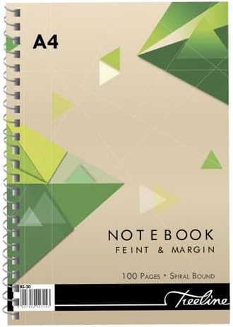 Treeline A4 100 Page Feint Wiro Notebook 5-Piece Set