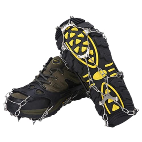 Pinza de agarre de hielo de 8 dientes para zapatos, camping, senderismo, escalada, nieve, tacos, empuñaduras de cadena, garras de crampones y botas