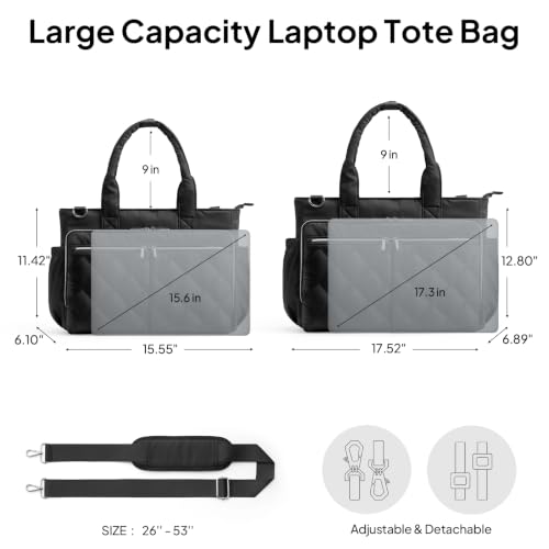 TOPEAST Puffer Quilted Teacher Tote Bag for Women with 40oz Cup Holder by TOPEAST - Image 7