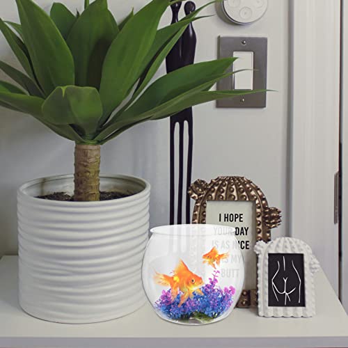 Angoily Plastic Fish Bowl Mini Fish Tank Small Aquarium Goldfish Tank Clear Bubble Bowl Vase Plant Terrarium Globe Flower Plant Pot For Candy Carnival Games Prizes #TOP6