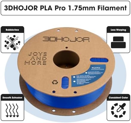 3DHoJor PLA Pro Filament 1.75mm,3D Printer Filament,1kg Cardboard Spool (2.2lbs), Fit Most FDM 3D Printer, Blue - View 4