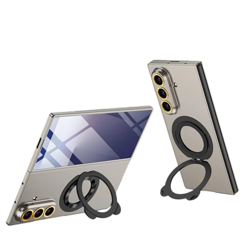 for Galaxy Z Fold 7 �p �P�[�X �����O�z���_�[ MagSafe�Ή� ��]���}�O�l�b�g�X�^���h �c�����Ή� �ϏՌ� ���^ PC�f�� �K���X�t�B�����t�� �T���X�� �M�����N�V�[ Z Fold 7 �J�o�[ �܏�ݎ��X�^���h ���C�����X�[�d�Ή�