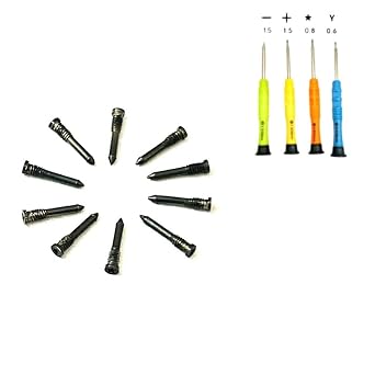 10x Bottom Screws Replacement for iPhone 14/13pro max13/12 Pro Max / 12 Pro / 12/11 Pro Max / 11 Pro / 11 / XS Max/XR/X with 4 Screwdrivers Black
