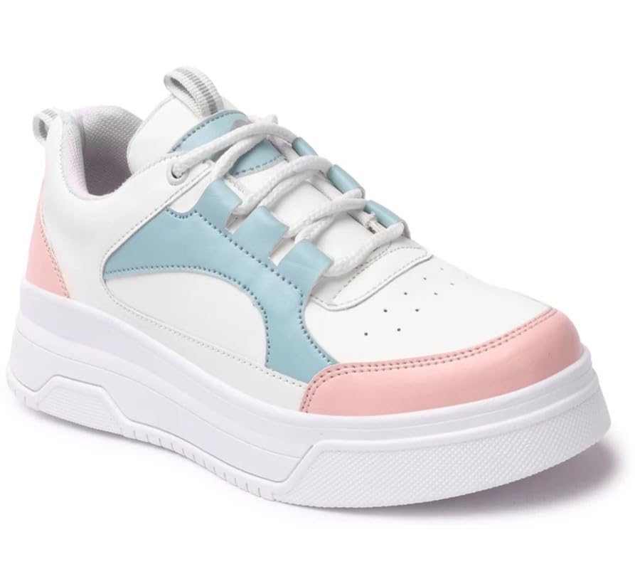 Image of adiso Women's Casual Sneakers | Lace-Up Stylish Comfort Shoes | Trendy Everyday Footwear