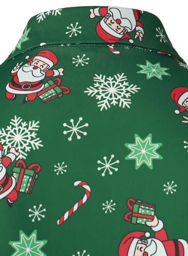 Camisetas polo divertidas para hombre de HOOD CREW, estampado navideño y de golf, manga corta miniatura 6