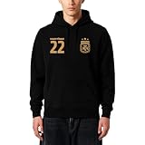 Icon Sports Argentina Lautaro Martínez Pullover Hoodie - Officially Licensed Adult Unisex Pullover Hoodie Black XL
