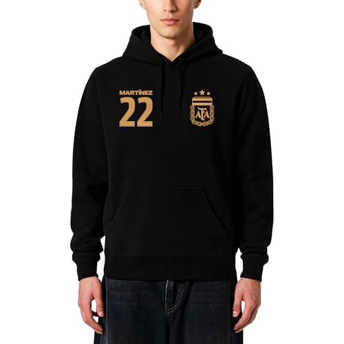 Icon Sports Officially Licensed Argentine Football Association Lautaro Martínez Pullover Hoodie - Unisex Adult - AFA117PH Black M