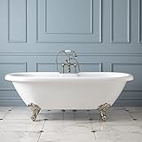 Signature Hardware 475791 Audrey 59' Acrylic Soaking Clawfoot Tub with Integrated Drain and Overflow, Imperial...