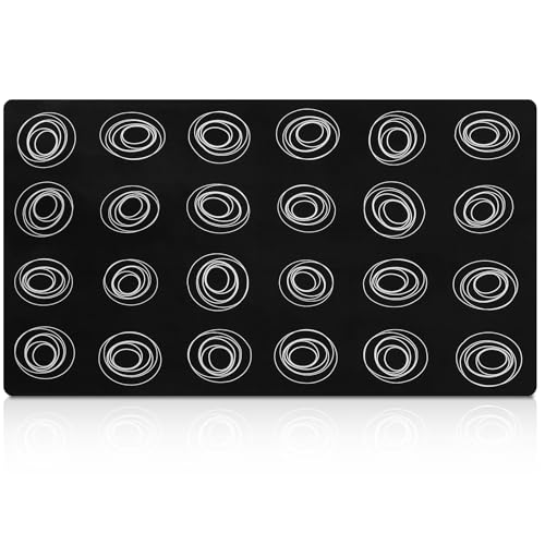 Drydiet Classroom Rug Elementary Educational Daycare Rug 11.8 x 6.6ft Black White Circles Abstract Rectangle Large Preschool Carpet for Classroom Playmat for Kids Toddler Nursery School Early Learning