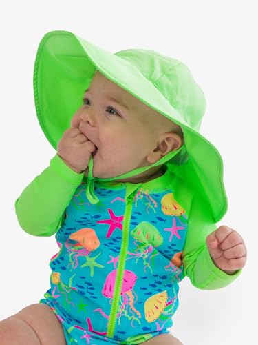 Image of RuffleButts Baby-Girls Sun Hat Floppy Wide Brim UPF 50+ - Baby Sun Hat with Sun Protection