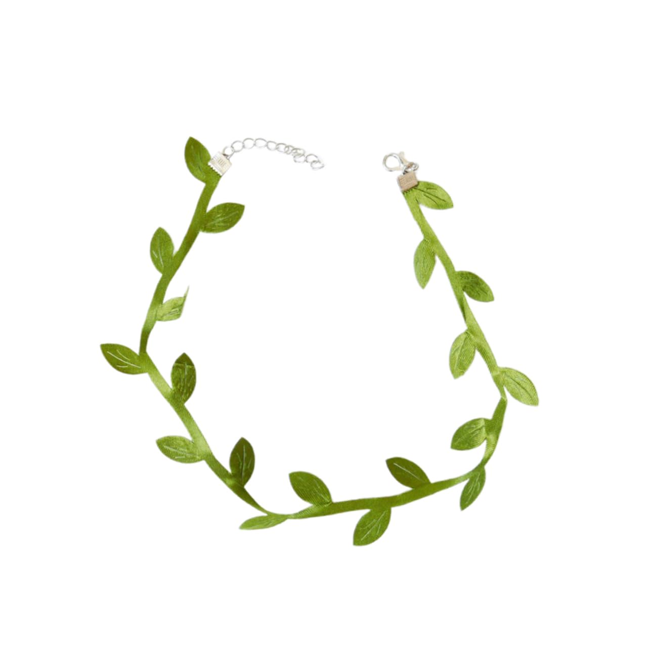 Collier ras de cou feuilles vertes en polyester HHRLCH pour soirée - 8