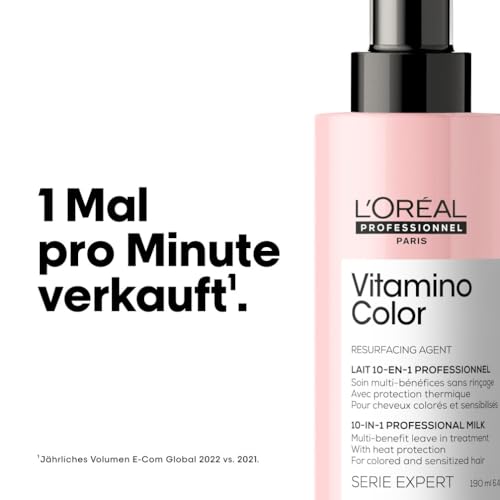 L'Oréal Professionnel Farberhaltendes Leave-In Spray für coloriertes Haar, Mit Antioxidantien, Serie Expert, Vitamino Color 10in1 Spray, 190 ml