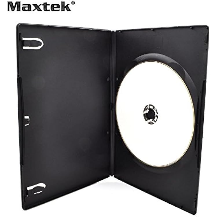 Maxtek 7mm Slim Black Single CD/DVD Case, 25 Pieces Pack