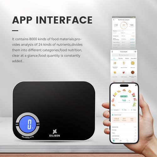 Black, 5g-8000g, Touchscreen, 8000+ foods