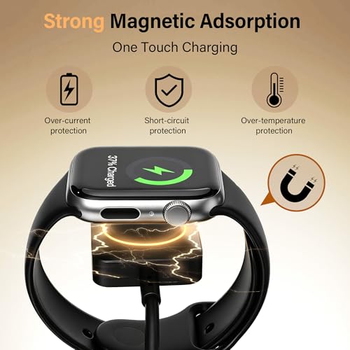 100W Retractable Multi Charging Cable for Apple Watch Charger,Dual USB C - image 4