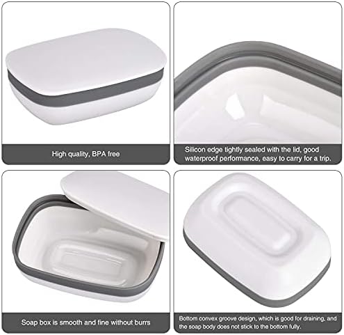 Jieddey Travel Soap Case,3 PCS Soap Dish with Lid Soap Container Leak Proof Soap Holder Soap Saver for Camping Home Bath Bathroom Outdoor