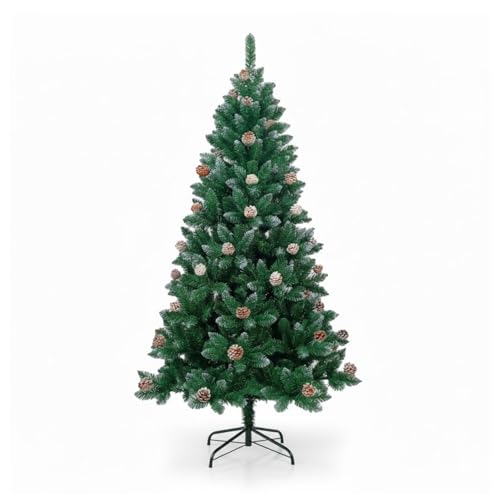 DAYRON - Árbol de Navidad Artificial de 180 cm en Verde con 800 Ramas Abatibles y Soporte Metálico Plegable, Montaje Rápido y Fácil de Guardar