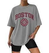 ORANDESIGNE Women Graphic Oversized T Shirts Crewneck Short Sleeve Letter Print Tees Summer Casua...