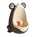 Produktbild Kerryshop Slipper Bettpfanne Frog Potty Training Pissoir for Jungen mit lustigem Zielen Zielwand Urinal - Grün/Blau/Braun Adult Slipper Bettpfanne (Color : Brown)