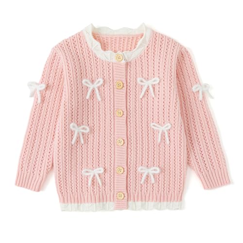 Image of Curipeer Toddler Girl Sweater Cardigans, Long Sleeve Coat, 18M-9Y | Soft Warm Fabric, Spring and Fall Casual Wear, Little and Baby Girl