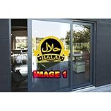 BUDGET SIGNS LTD All kinds of Signs, Stickers & Printwork Halal Shop Sign Autocollant en vinyle, symbole halal, 1 pièce