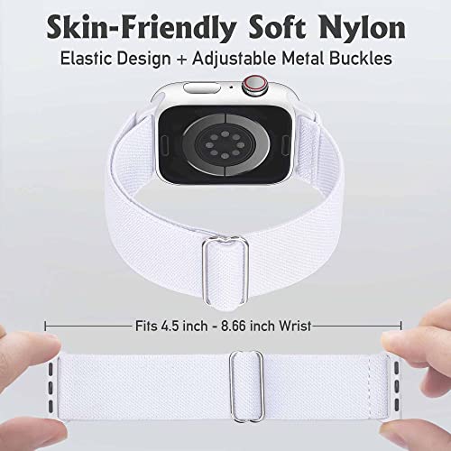 Image of Arae Stretchy WatchBand Compatible for Apple Watch Band 49 /45 /44 /42 /41 /40mm /38mm Comfortable Adjustable Sport Band for iWatch Series 10 9 8 7 6 5 4 SE 3 2 1 Women Men