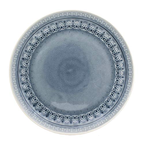 Euro Ceramica Fez 16 Piece Double Bowl Stoneware Mandala Pattern Design Dinnerware Set, Service For 4, Grey #TOP5