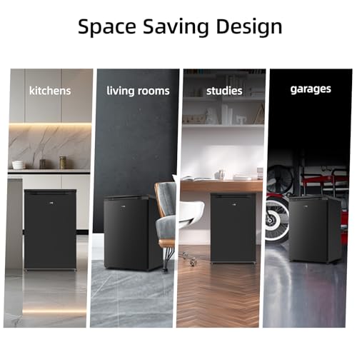 CHiQ 85L Gefrierschrank, 4 Sterne Schnellgefrieren(-24°C) |EEK C, 103kWh/Jahr, 39dB ultraleise| 845mm H,umkehrbare Tür｜Kleiner Tiefkühlschrank, CSD95BC