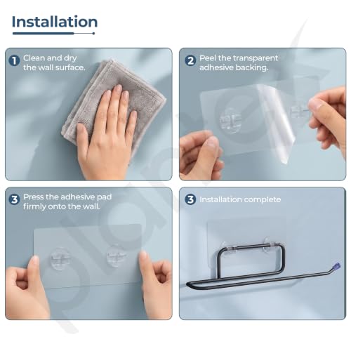 Image of Plantex Toilet Paper Holder for Bathroom /GI Steel Toilet Paper Roll Holder with Minor Surface Marks from Transit, Fully Quality Checked /Self Adhesive Tissue Paper Holder - Pack of 2 (Black)