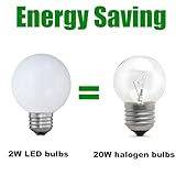 Jiotouhu E27 LED Light Bulb G60 Golf Ball Bulb 3W E27 Standard Screw Bulb Warm White 3000K Not Dimmable 30W Equivalent Energy Saving Light Bulbs for Home Bedroom Courtyard Garden 10Pack - Image 3