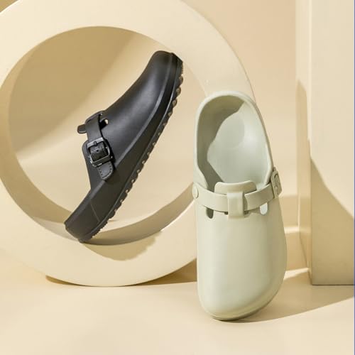 Image of Arch Support Nurse Clogs for Women and Men, Adjustable Buckle Mules Non Slip Work Shoes Chef Garden Sandals, Slip-On Cushion Slippers Slides