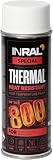 INRAL Barniz Blanco Resistente al Calor - Barniz Mate para Escape y Metal - Pintura de Alta Temperatura Duradera - 400 ml - Pintura Blanca Mate de Secado Rápido para Horno