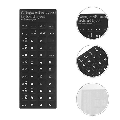 Lurrose 10Pcs Teclado Português Teclado Posição Do Dedo Etiquetas Decalques Fundo para O Desktop Lap