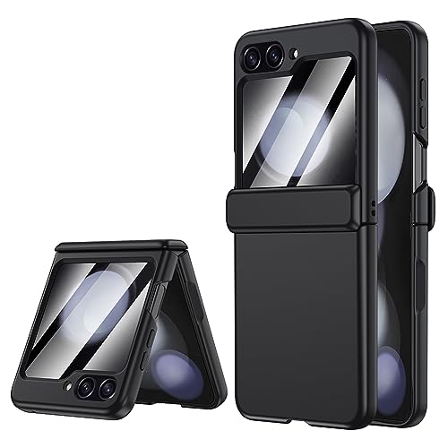 LEIAU for Samsung Galaxy Z-Flip-5 Case: [Full Cover Hinge Protection] Slim Phone Case for Women and Men with Screen Protector Volume Key Protection Wireless Charging for Galaxy Z Flip 5 5G(2023)